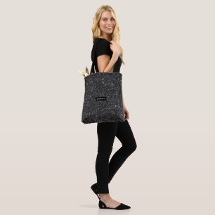 Bolsa Tote Monograma de Falhas Negras Elegante