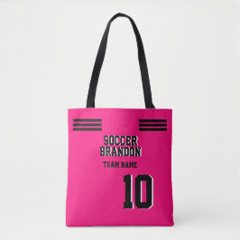 Bolsa Tote Monograma de futebol fuchia