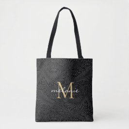 Bolsa Tote Monograma de Letra Inicial em Grafia Dourada com F
