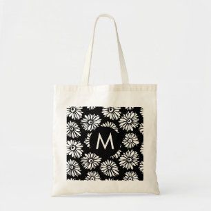 Bolsa Tote Monograma de Margarida Preto e Branco Groovy Minim