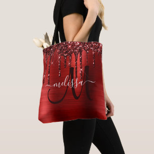 Bolsa Tote Monograma de Metal de Pincel com Coleta Vermelha G