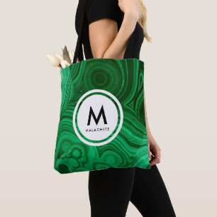 Bolsa Tote Monograma de mineral da malaquite