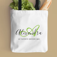 Monograma de Nome com Letra Elegante e Verde Brilh