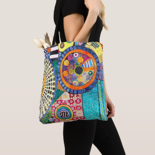 Bolsa Tote Monograma de padrão de Abstrato moderno