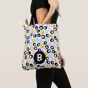 Bolsa Tote Monograma de Padrão de Pontos Abstratos da Moda