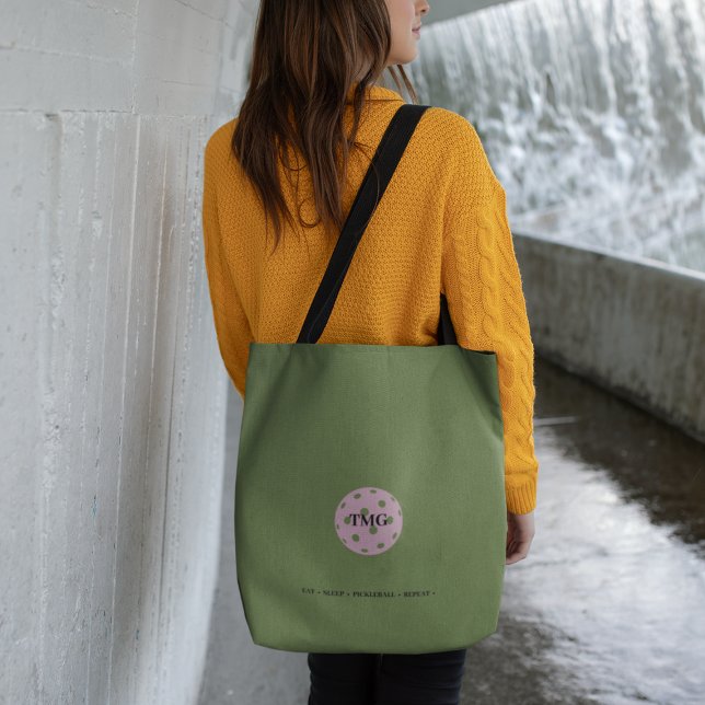 Bolsa Tote Monograma de Piceball Verde e Rosa (Criador carregado)