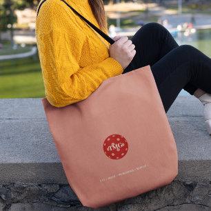 Bolsa Tote Monograma de Pickleball com Lente Mudada