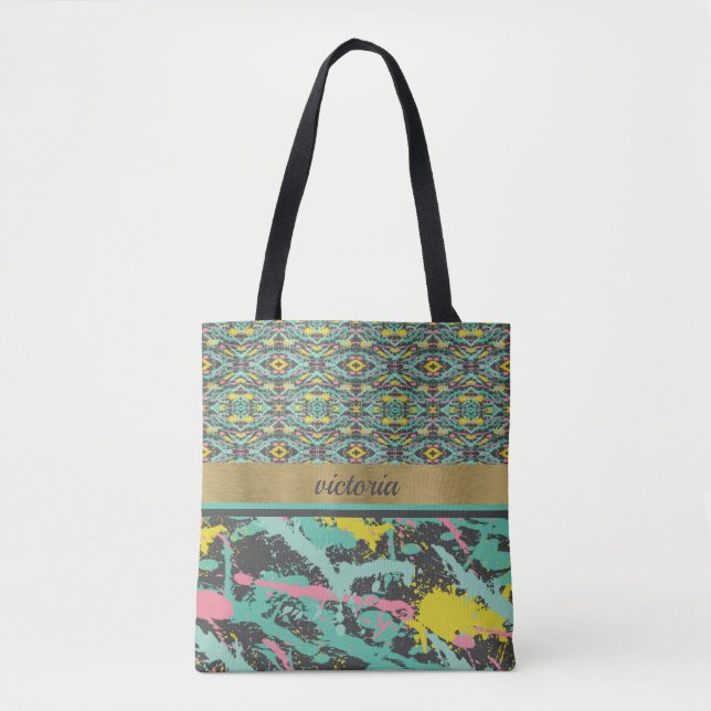 Bolsa Tote Monograma De Pintor Pintado (Frente)