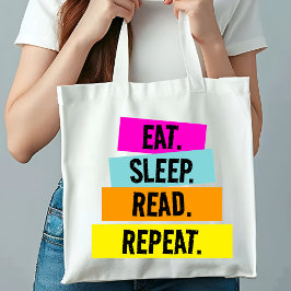 Bolsa Tote Monograma de repetição de leitura do sono do Book