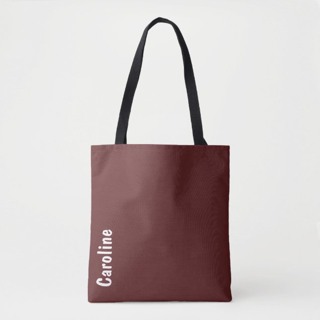 Bolsa Tote Monograma de Script de Assinatura Elegante (Frente)