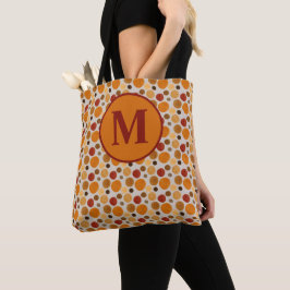 Bolsa Tote Monograma diário de outono de Cores de Aquarelas