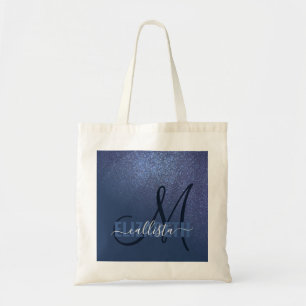 Bolsa Tote Monograma do Ombre de Gradiente Azul-Marinho Diago