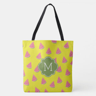 Bolsa Tote Monograma do Padrão das Melancias legal