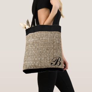 Bolsa Tote Monograma do Padrão de Textura em Torno Russo de C