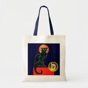 BOLSA TOTE MONOGRAMA DO PARTIDO BLACK CAT HALLOWEEN