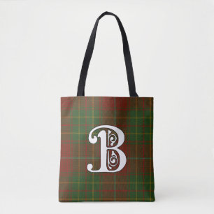 Bolsa Tote Monograma do Tartan do clã de Burnett