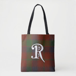 Bolsa Tote Monograma do Tartan do clã de Robertson
