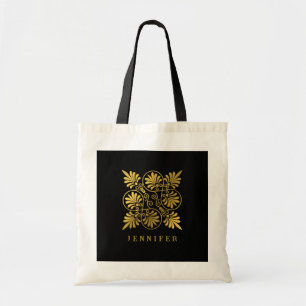 Bolsa Tote Monograma Dourado do Andino Grego Antigo