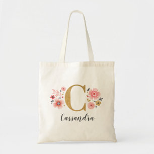 Bolsa Tote Monograma Dourado - Letra inicial C