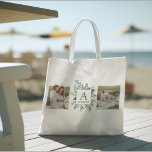 Bolsa Tote Monograma Duas Fotografias | Quadro verde personal<br><div class="desc">Monograma Duas Fotografias | Quadro verde personalizado</div>