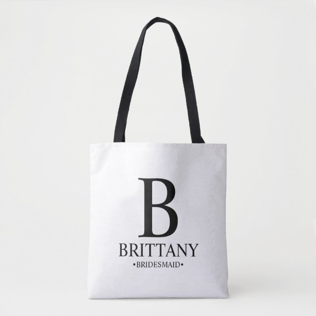Bolsa Tote Monograma e nome da Elegante Personalizada Bridesm (Frente)