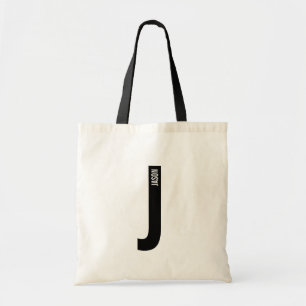 Bolsa Tote Monograma e Nome Personalizados Modernos e Destaca
