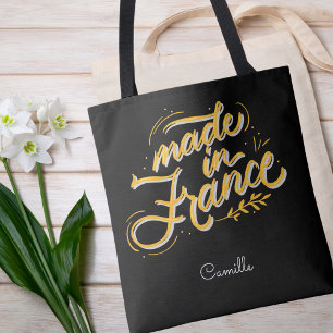 Bolsa Tote Monograma Elegante de Na moda preto e branco