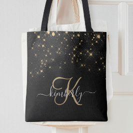 Bolsa Tote Monograma Elegante Glitter Diamond Glitter Dourado