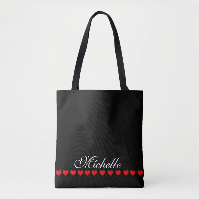 Bolsa Tote Monograma Elegante Preto (Frente)