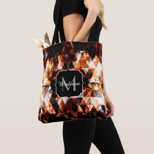Bolsa Tote Monograma eletrificado de triângulo cinzento alara