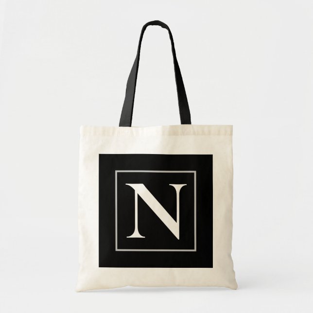 Bolsa Tote Monograma Empresarial Preto e Branco (Frente)