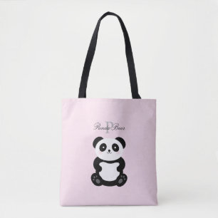Bolsa Tote Monograma feminino bonito do urso de panda do beb