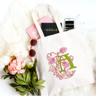 Bolsa Tote Monograma floral A de Nouveau da arte