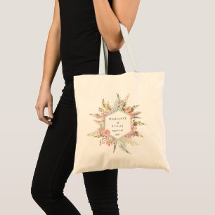Bolsa Tote Monograma Floral Boêmio Elegante