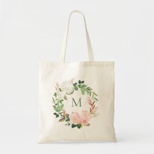 Bolsa Tote Monograma Floral de Fora do Jardim Blush