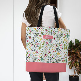 Bolsa Tote Monograma Floral do Jardim Whimsy