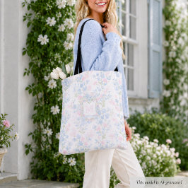 Bolsa Tote Monograma Floral Elegante