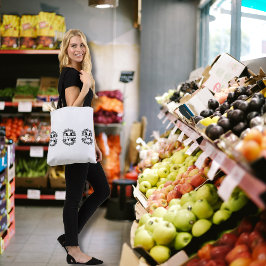 Bolsa Tote Monograma Floral Elegante com Texto: MOM MAMÁ & Na