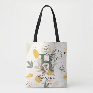 Bolsa Tote Monograma Floral H – Arte de Letra Botânica Vibran