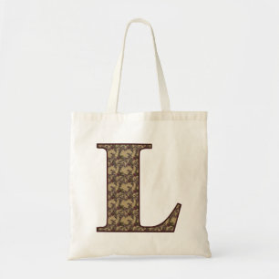 Bolsa Tote Monograma Floral Inicial L Elegante