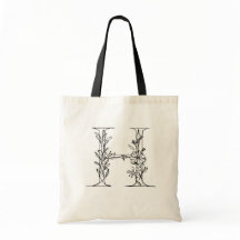 Monograma Floral - Letra H Canvas Reutilizável