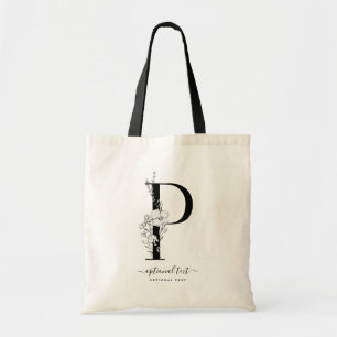 Bolsa Tote Monograma Floral Personalizado Toque - Letra Solte