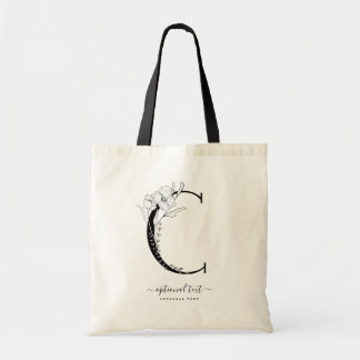 Bolsa Tote Monograma Floral Personalizado Toque - Solteiro -