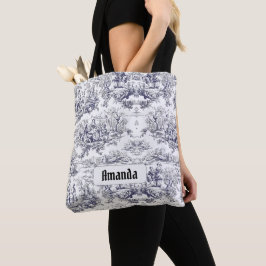 Bolsa Tote Monograma floral preto de jouy