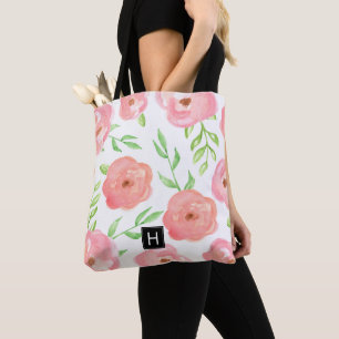 Bolsa Tote Monograma Floral Rosa