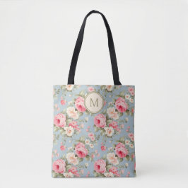 Bolsa Tote Monograma Floral Rosa chique