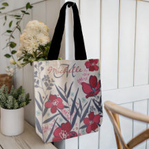 Monograma Floral Vermelho Moderno