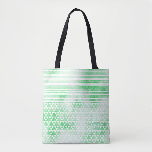 Bolsa Tote Monograma - Fumaça Verde - Trig DP Preto (Frente)