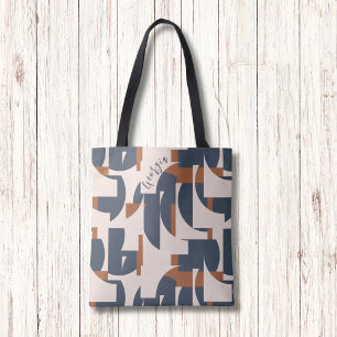 Bolsa Tote Monograma Geométrico do Padrão Geométrico do Retro
