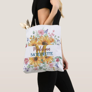 Bolsa Tote Monograma Girassol Personalizado por Bridesmaid Bo